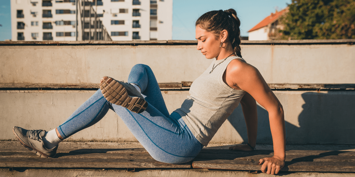 young girl exercising outside