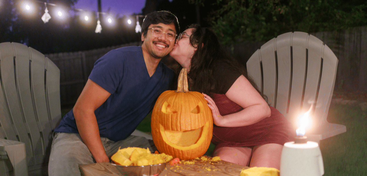 Broken Bow Halloween Couple Pumpkin Carving